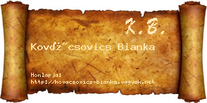 Kovácsovics Bianka névjegykártya