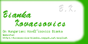 bianka kovacsovics business card